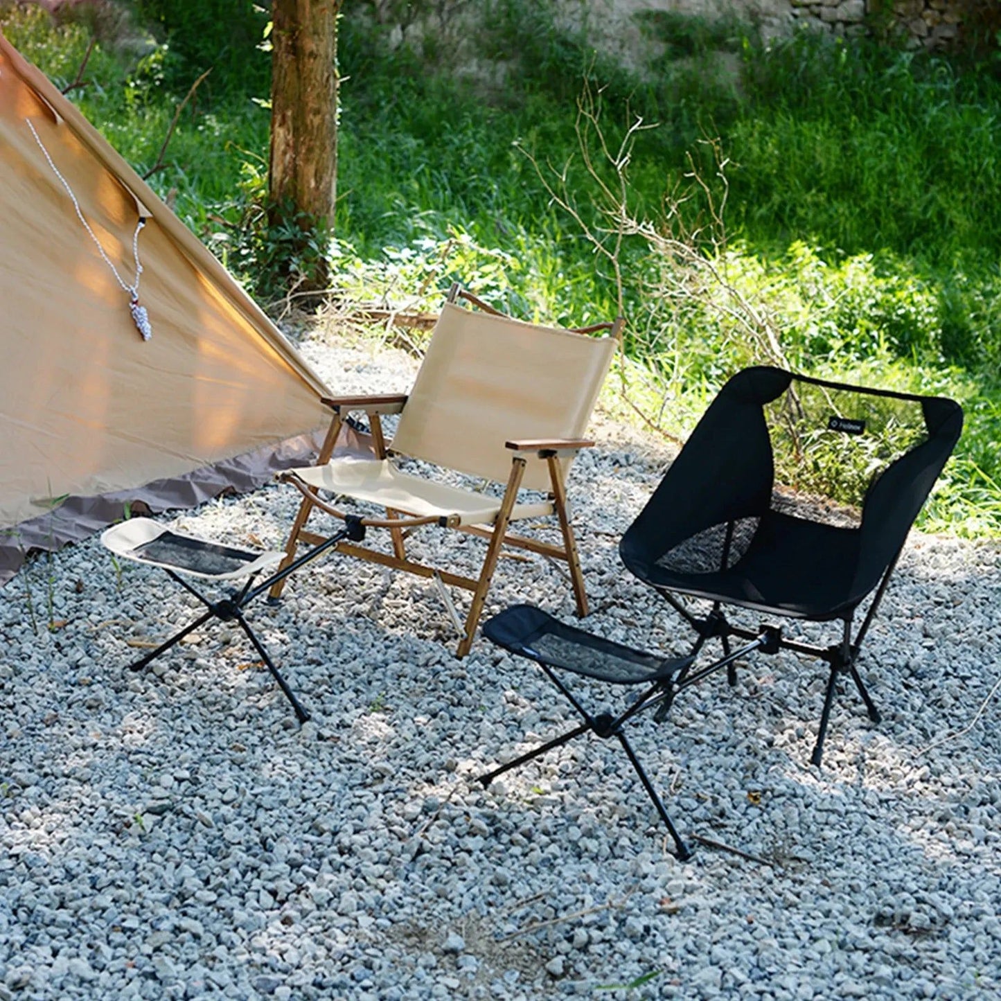 Aluminum Folding Chair with Footrest 