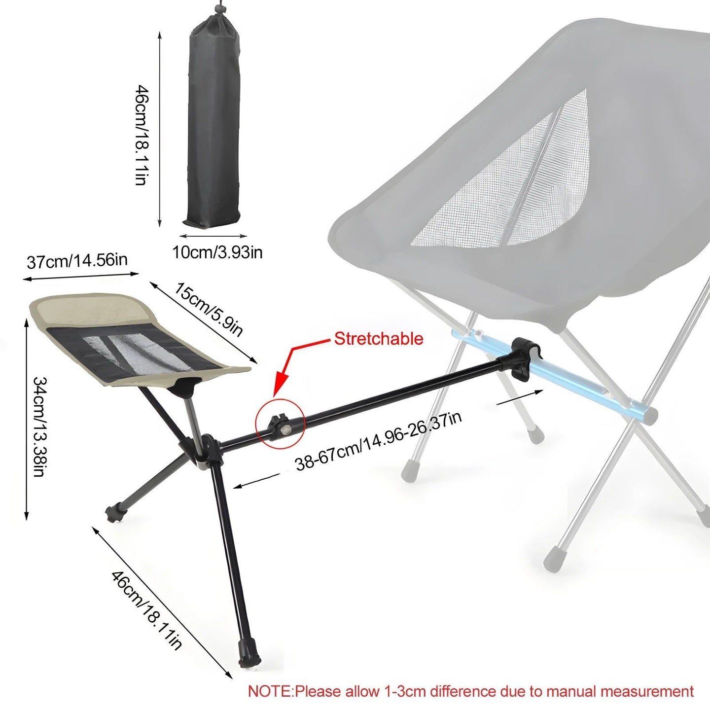 Aluminum Folding Chair with Footrest 