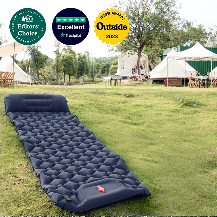 Inflatable Camping Mattress with Built-In Pump 