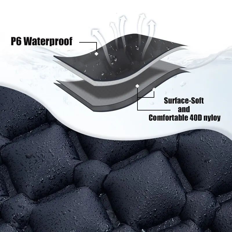 Inflatable Camping Mattress with Built-In Pump 