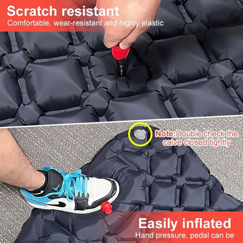 Inflatable Camping Mattress with Built-In Pump 