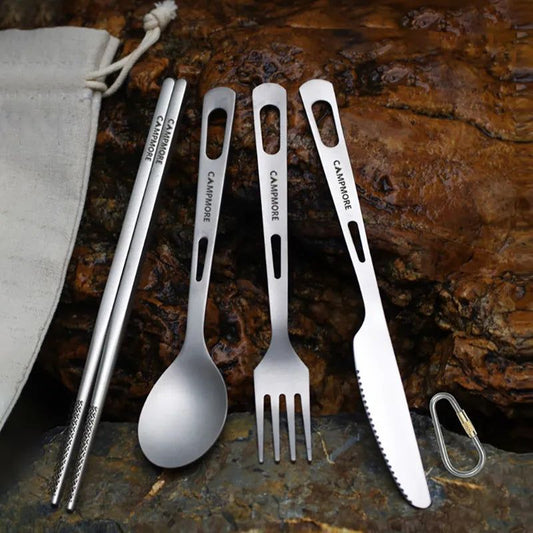 Ultralight Titanium Camping Cutlery Set 