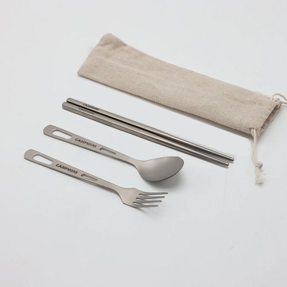 Ultralight Titanium Camping Cutlery Set 