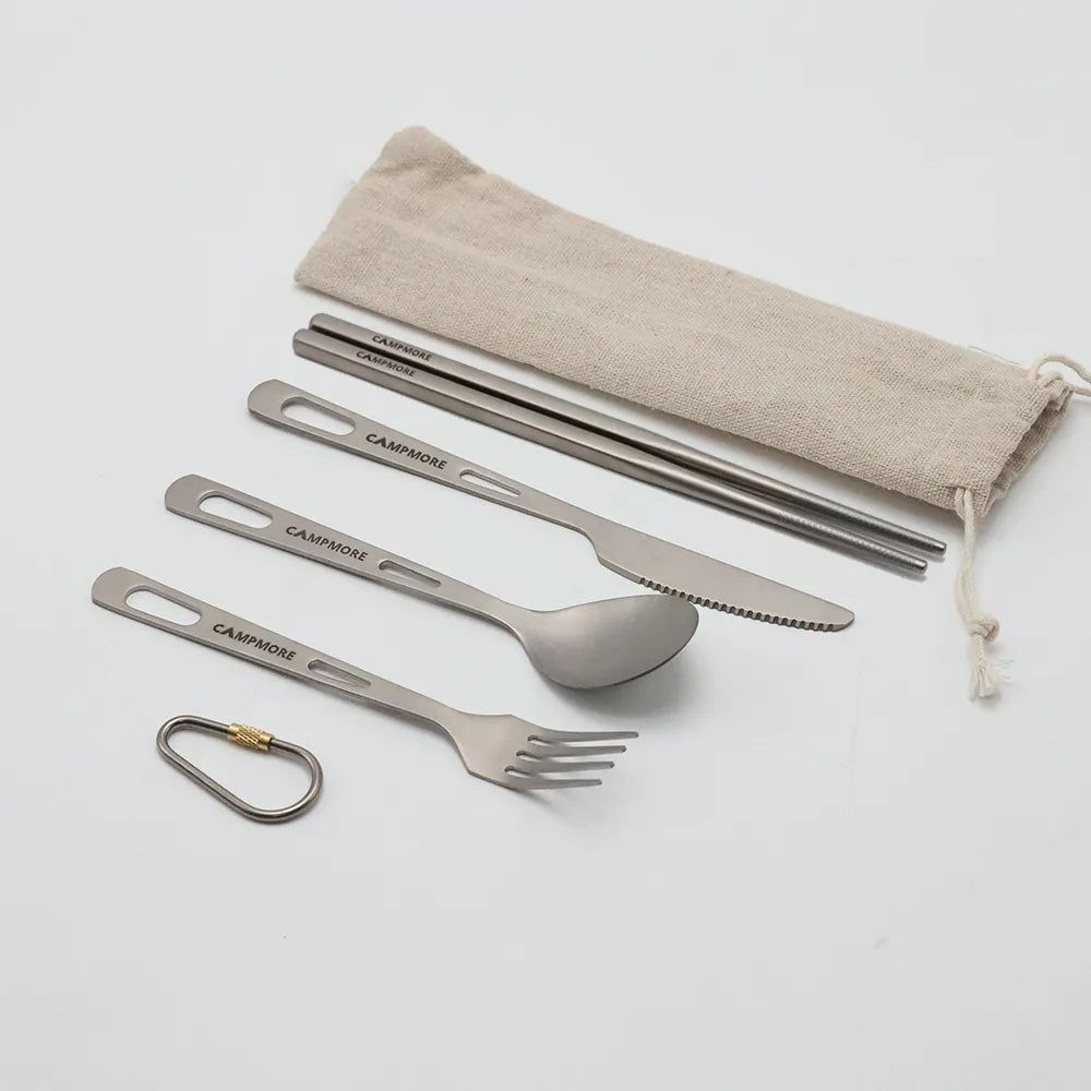 Ultralight Titanium Camping Cutlery Set 